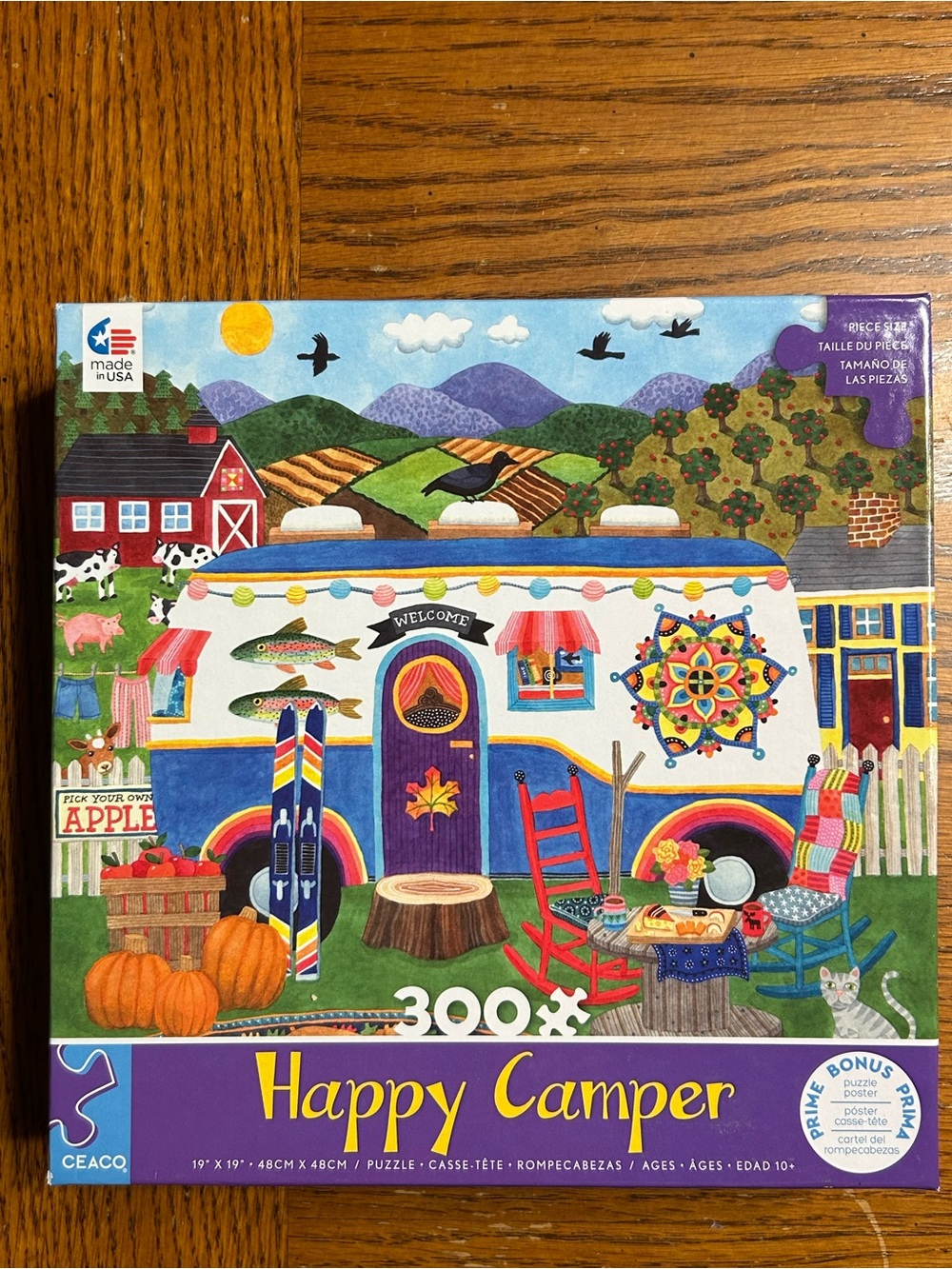 Happy Camper 300-Piece Puzzle - Colorful Camper Illustration